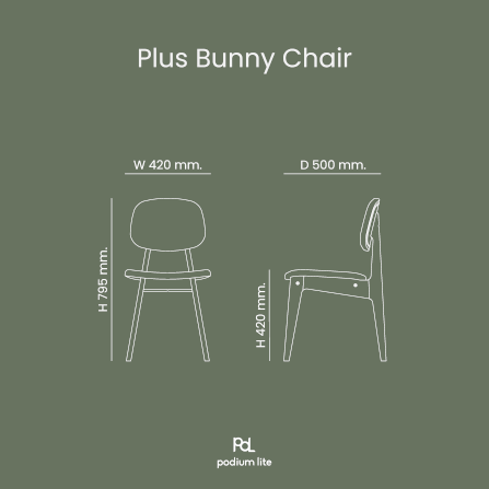 เก้าอี้ทานข้าว PODIUM LITE รุ่น PLUS BUNNY CHAIR สี PURE NATURAL (ถอดประกอบได้)_7